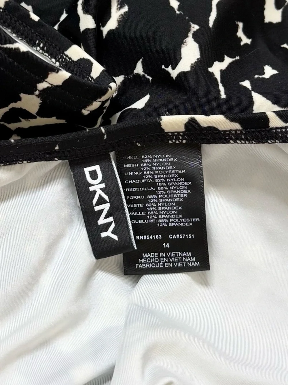 DKNY Swimsuit One Piece Animal Print Ruffled Underwire Tummy Control 14 - Picture 5 of 6